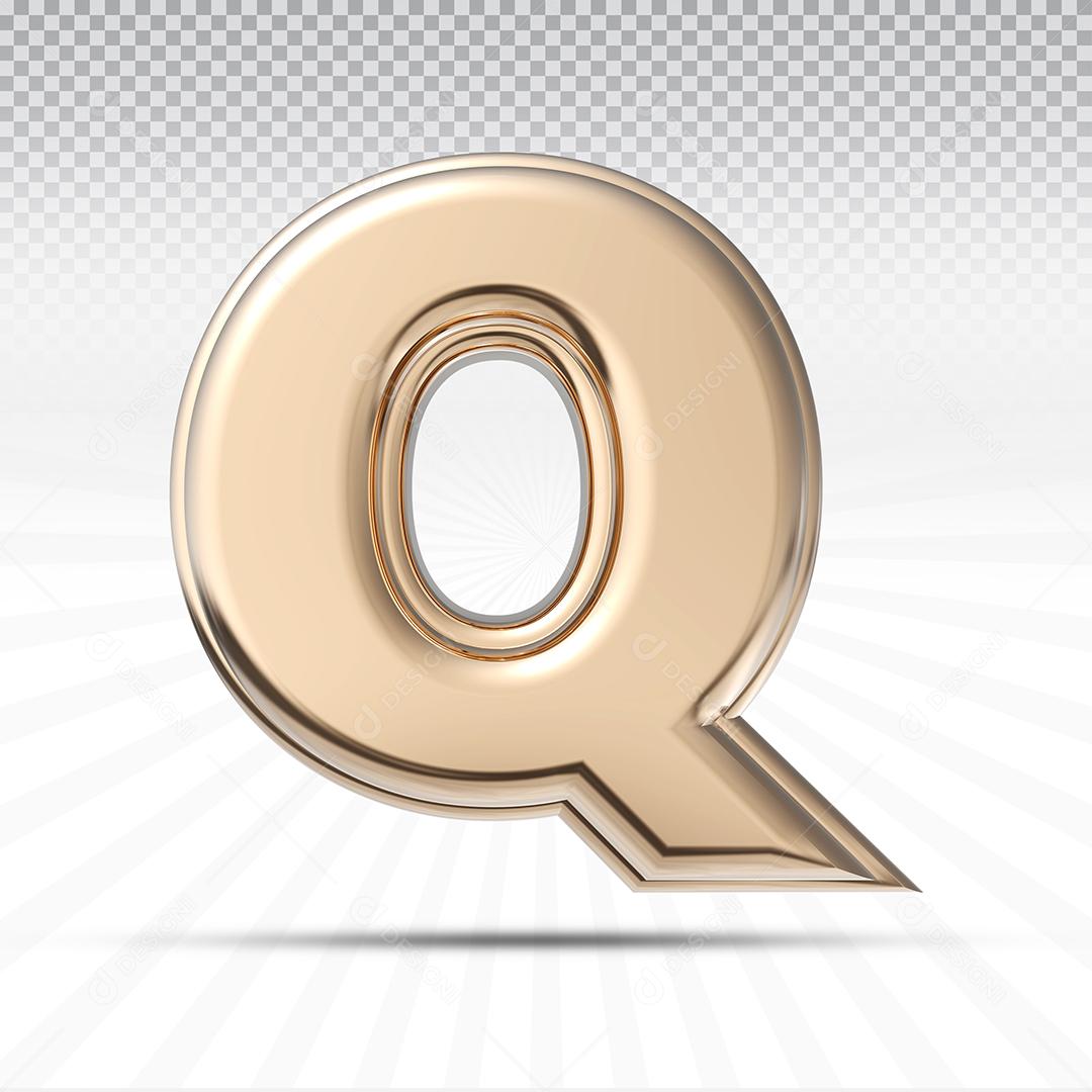 Letra Q 3D Rosa Elemento Para Composição