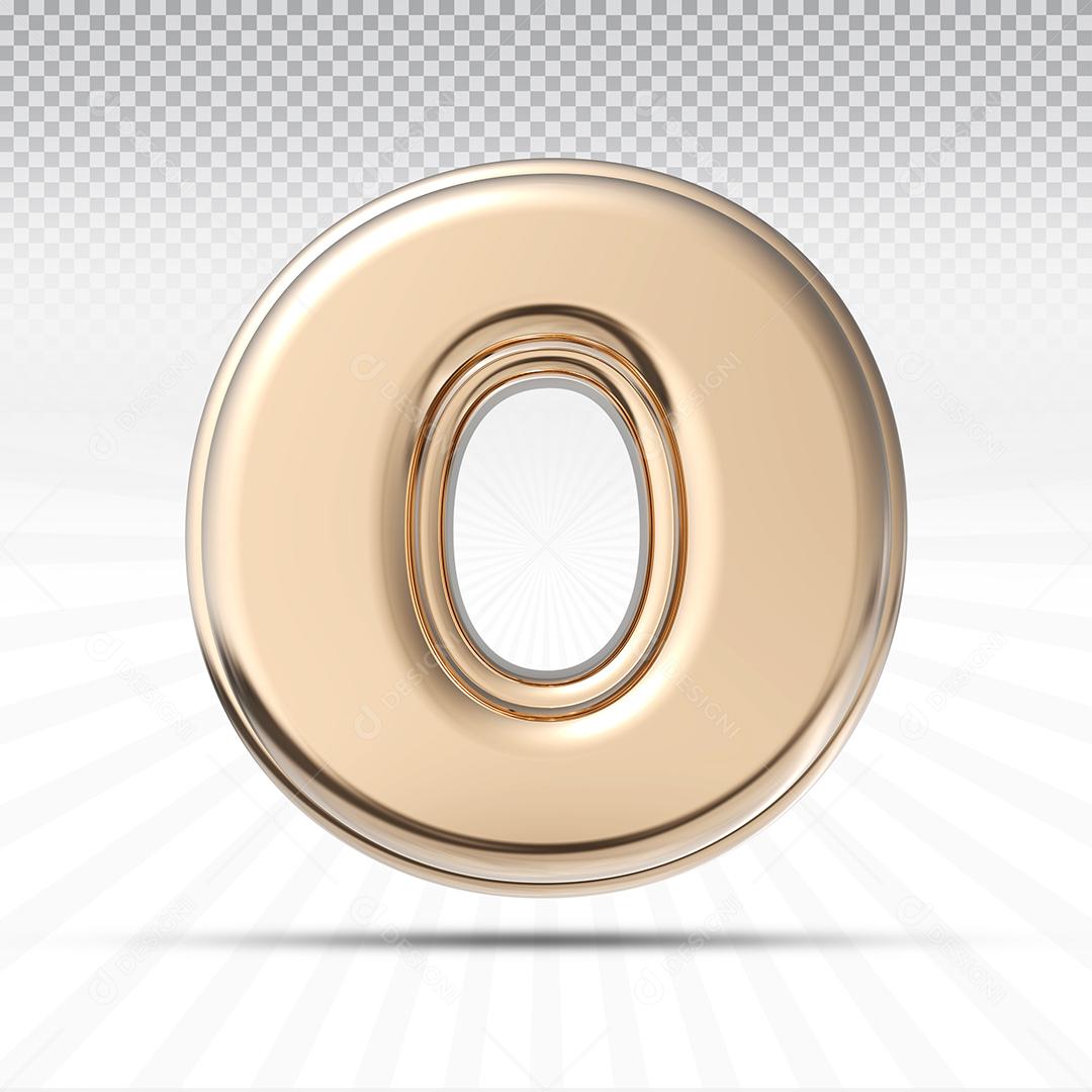 Letra O 3D Rosa Elemento Para Composição