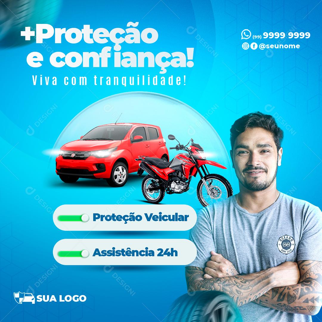 Social Media Proteção e Confiança Seguradora PSD Editável