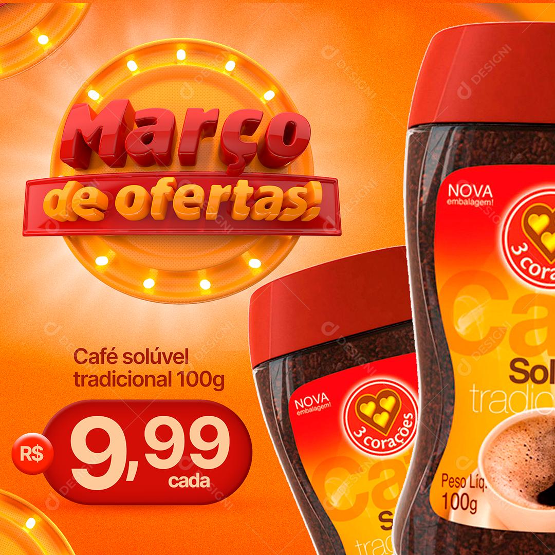 Social Media Março De Ofertas Supermercados PSD Editável