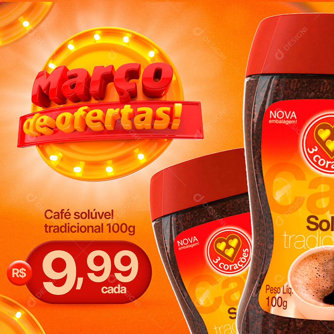 Março De Ofertas Supermercados Social Media PSD Editável