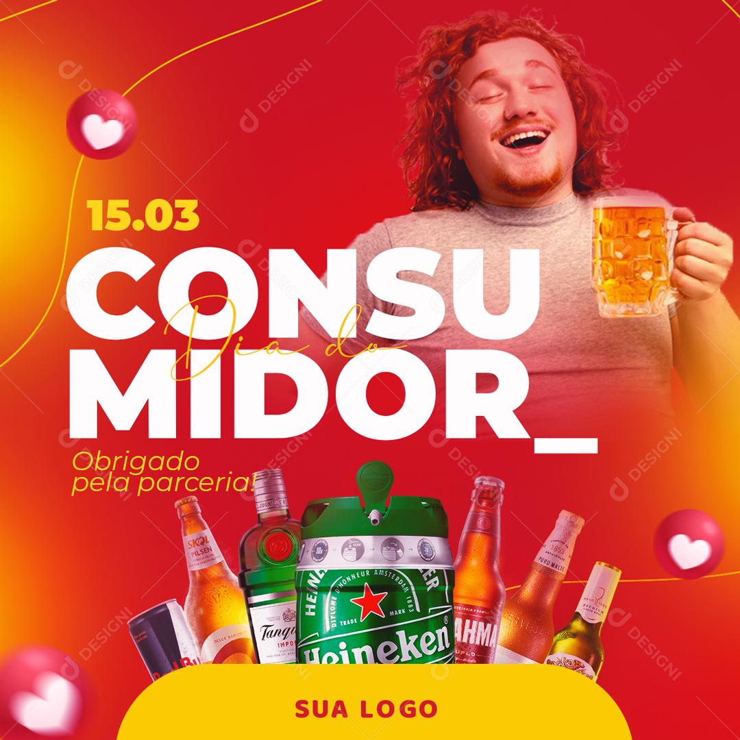 Dia Do Consumidor 15 de Março Promoção Bebidas Social Media PSD Editável
