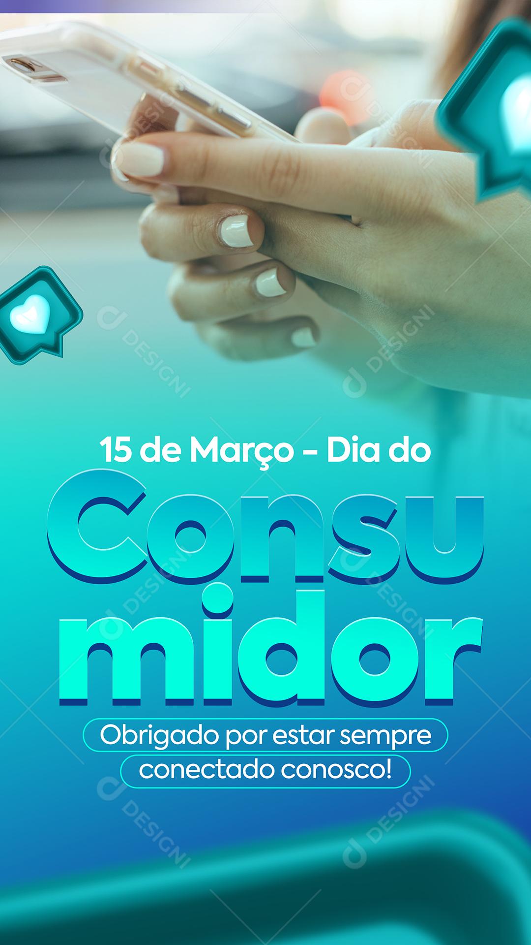 Dia Do Consumidor Obrigado por estar sempre conectado Social Media PSD Editável