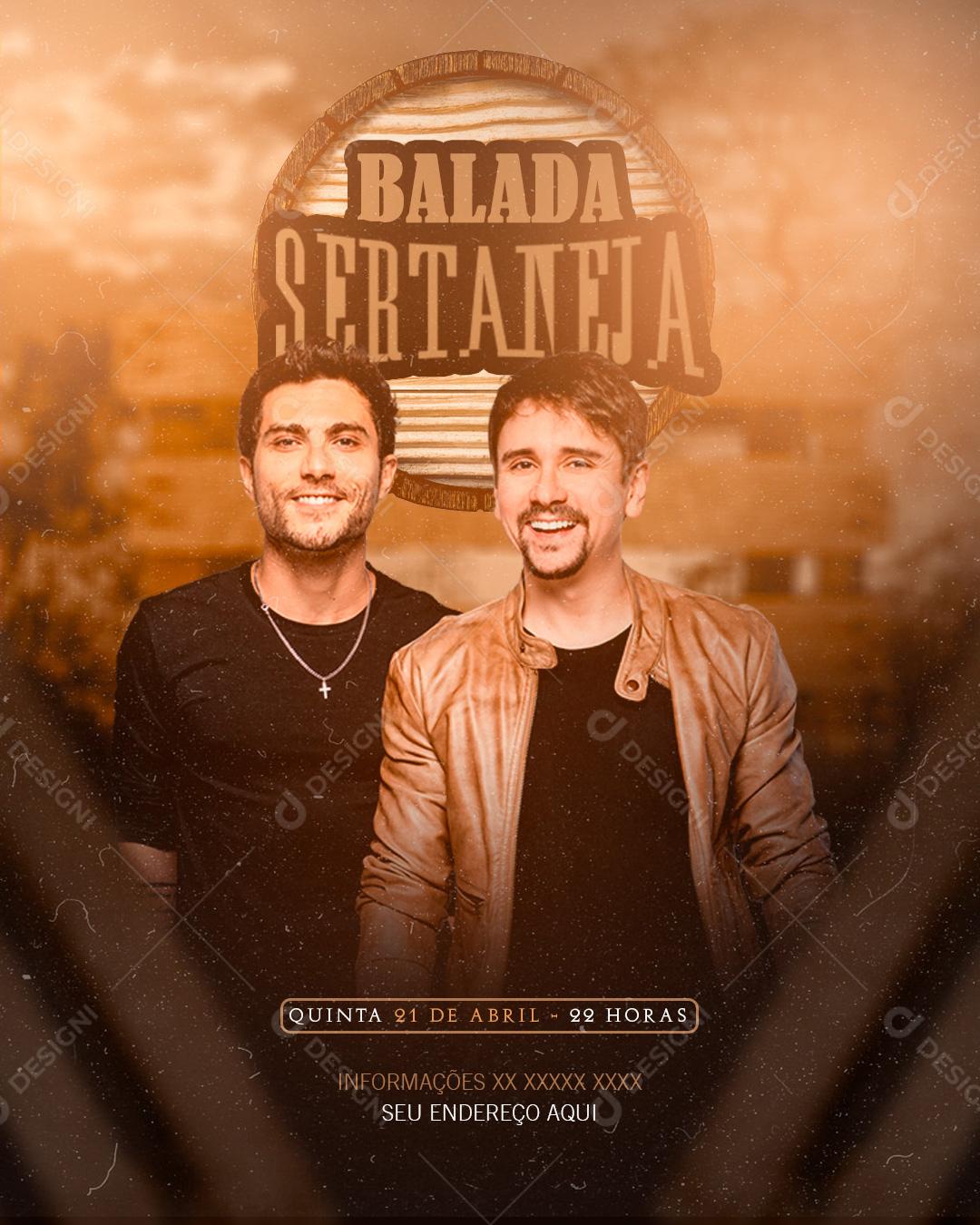 Flyer Show Festas Balada Sertaneja Social Media PSD Editável