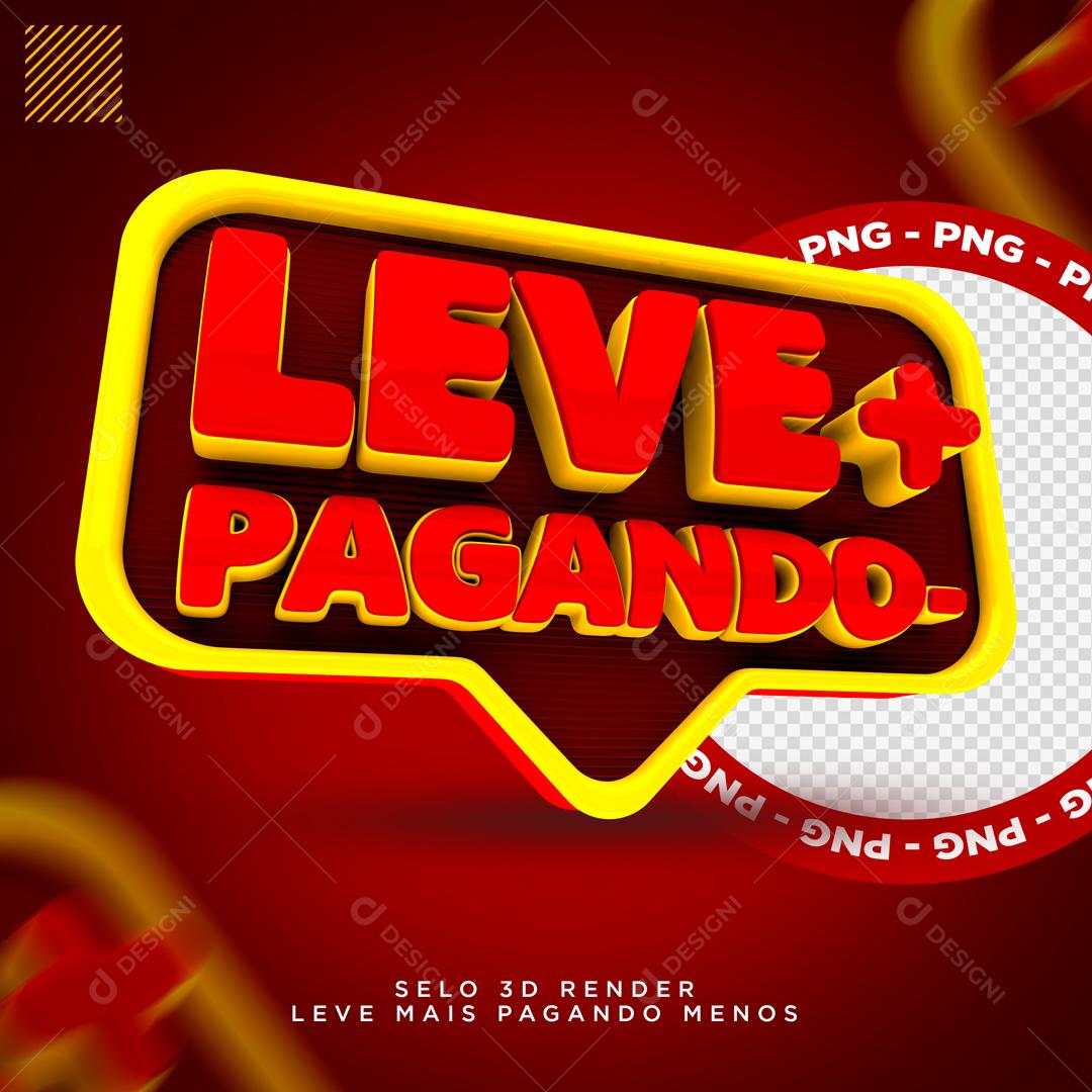 Selo 3D Para Composição Leve+ pague - Social Media PSD Editável