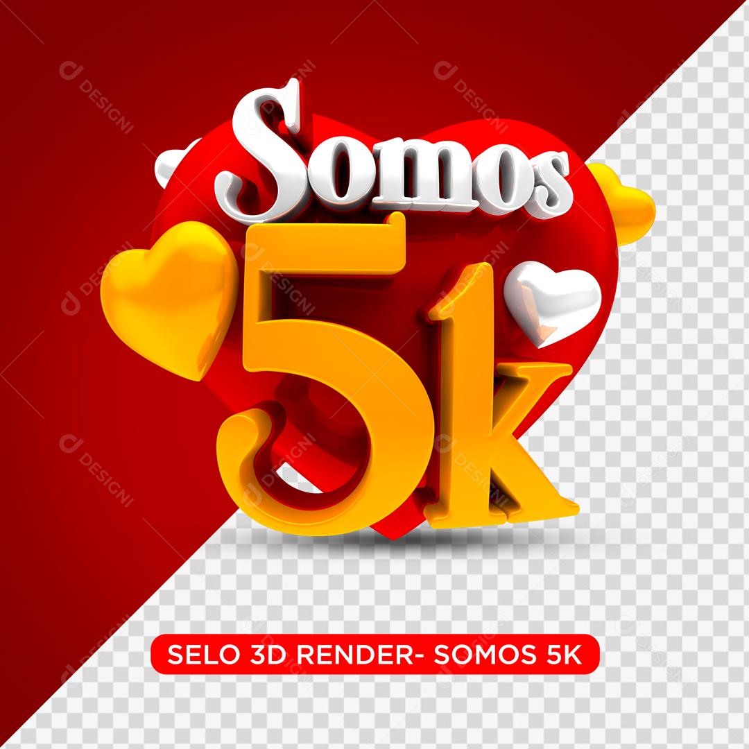 Selo 3D Para Composição Somos 50K PSD Editável