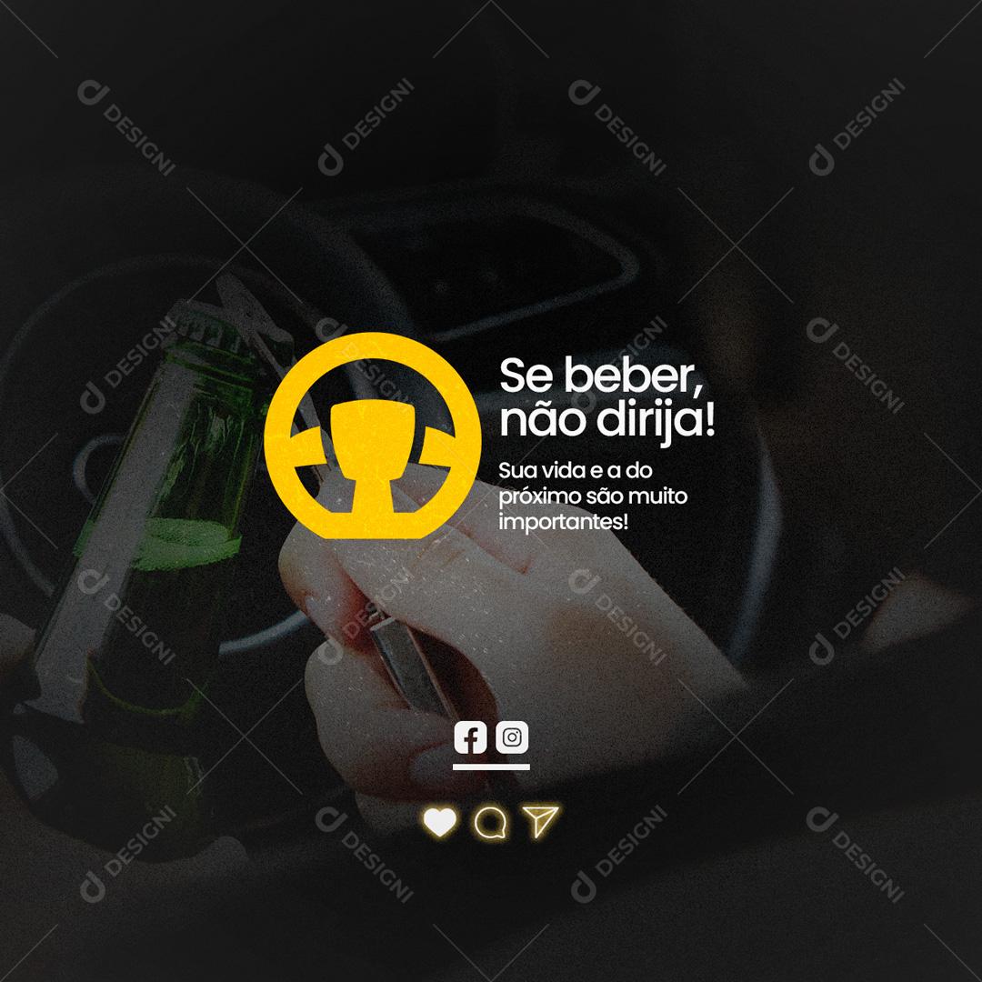 Social Media Se beber não dirija Auto Escola PSD Editável