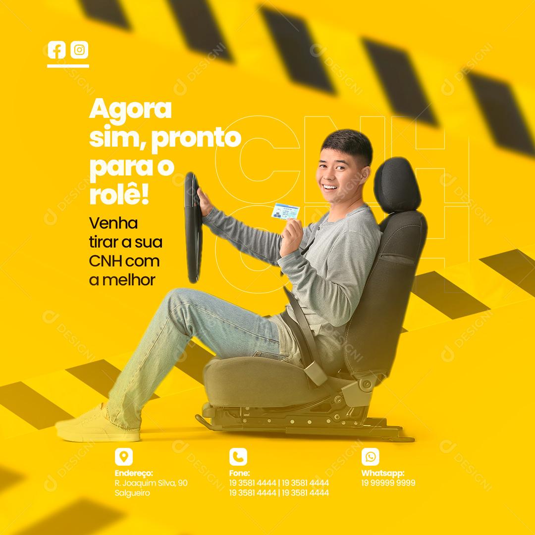 Social Media Agora sim pronto para o rolê Auto Escola PSD Editável