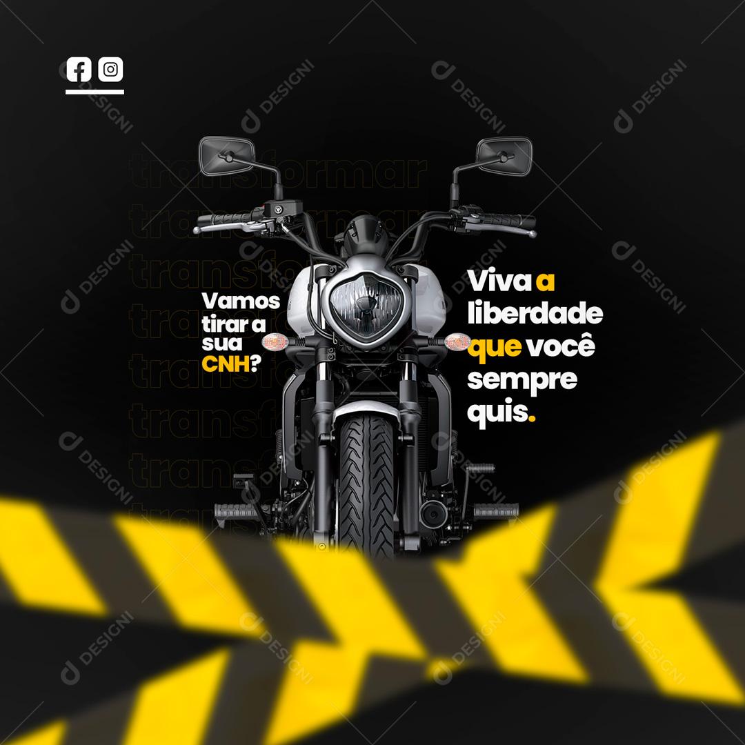 Social Media Vamos tira a sua CNH Auto Escola PSD Editável