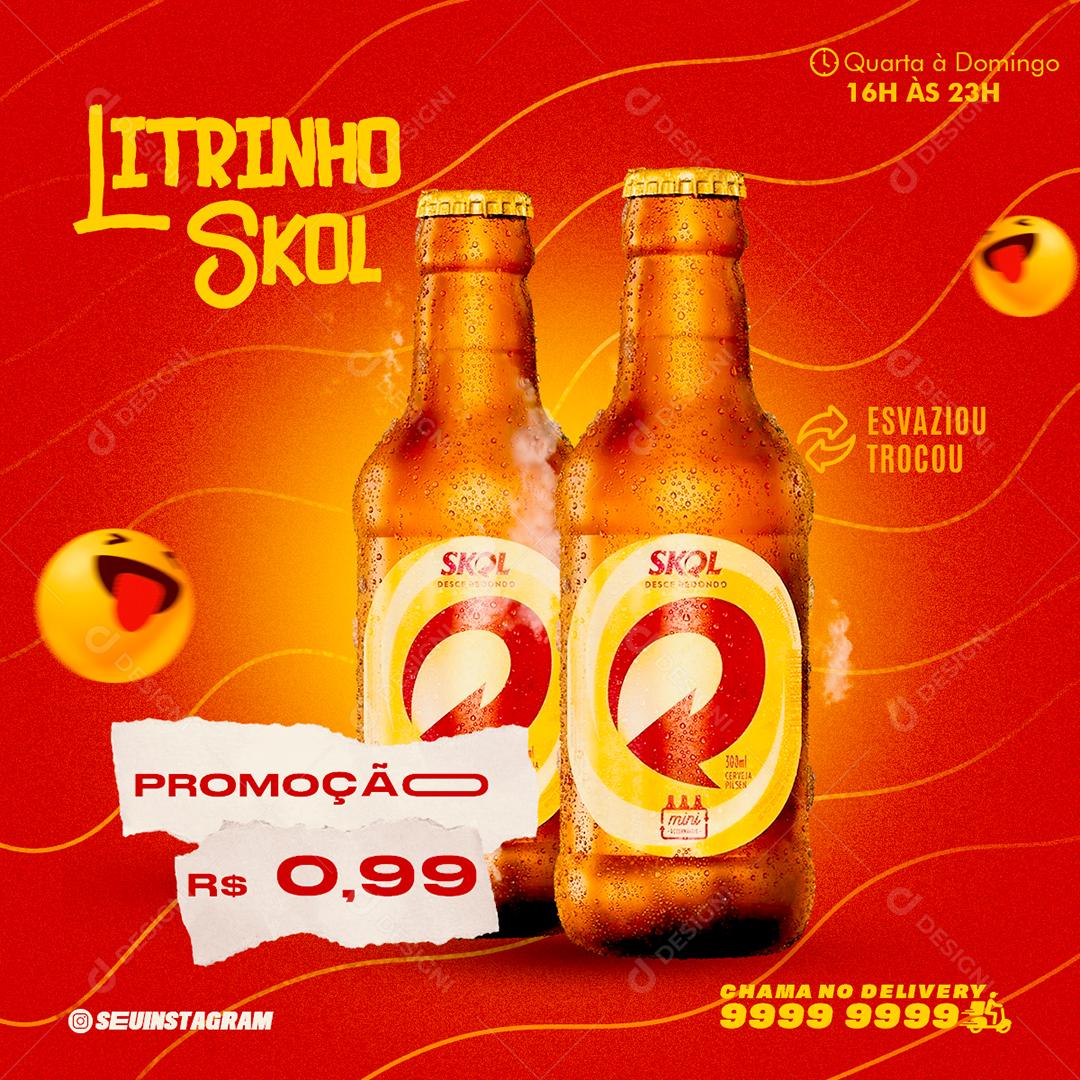 Social Media Litrinho Skol Promoção Cervejas PSD Editável