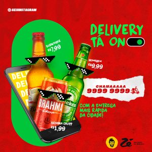 Social Media Delivery On Com A Entrega Mais Rápida Da Cidade Cervejas PSD Editável