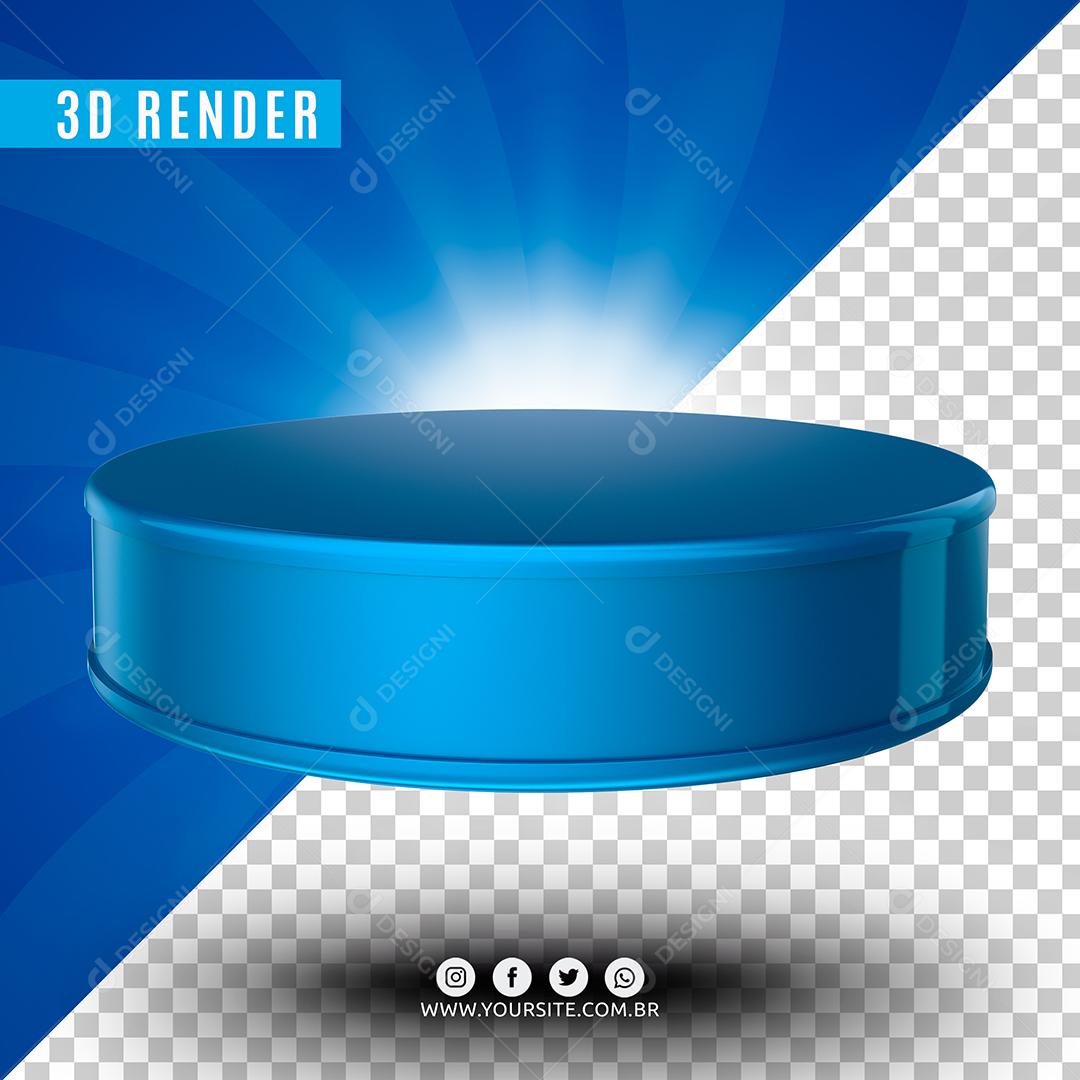 Elemento 3D Pódio Azul Para Composição PSD
