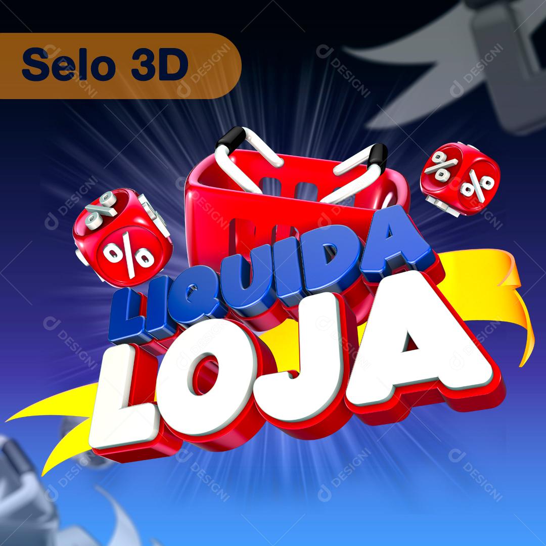 Liquida Loja Selo 3D Para Composição PNG Transparente Sem Fundo