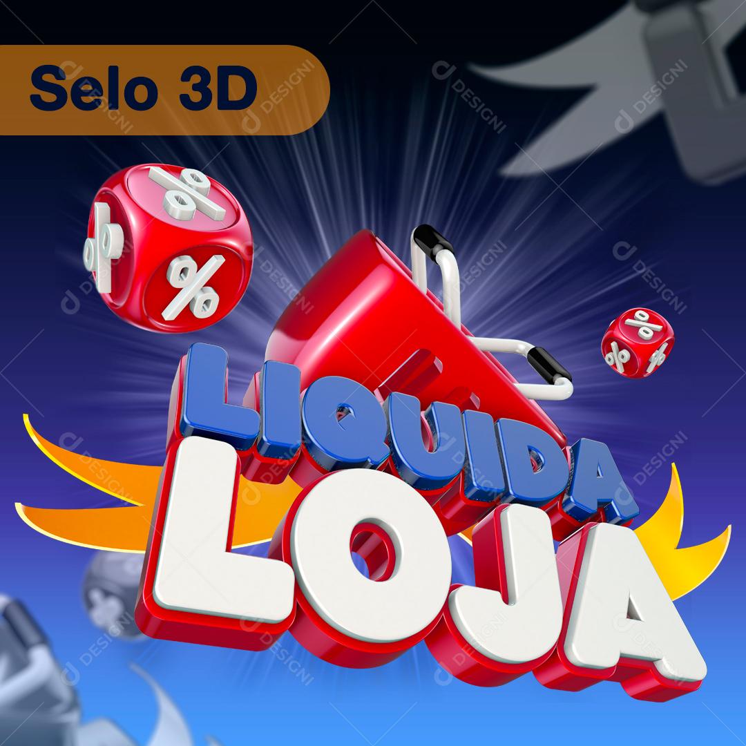 Selo 3D Liquida Loja Para Composição PNG Transparente Sem Fundo