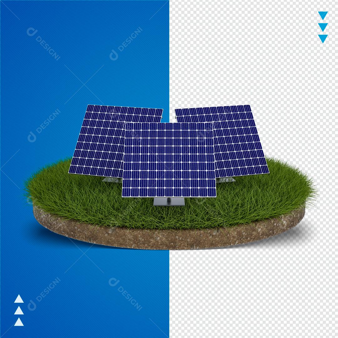 Elemento 3D Para Composição Placa De Energia Solar PSD Editável