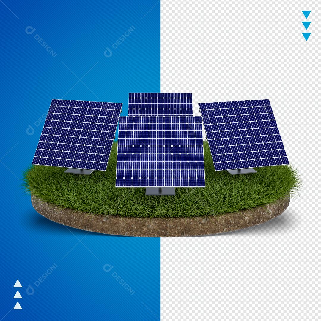 Elemento 3D Para Composição Placa De Energia Solar PSD Editável