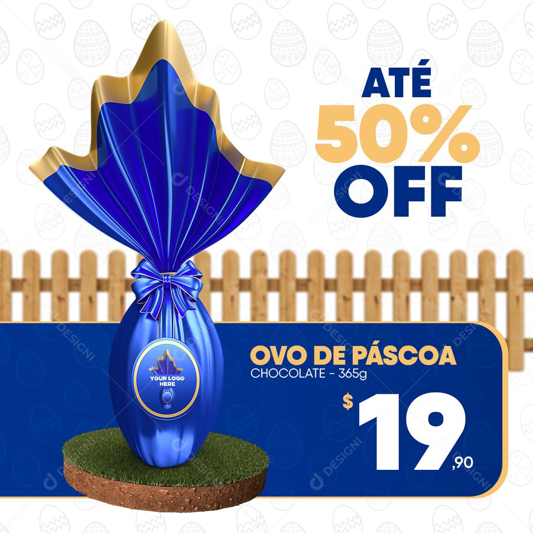 Social Media Ovo De Páscoa Até 50% De Desconto PSD Editável