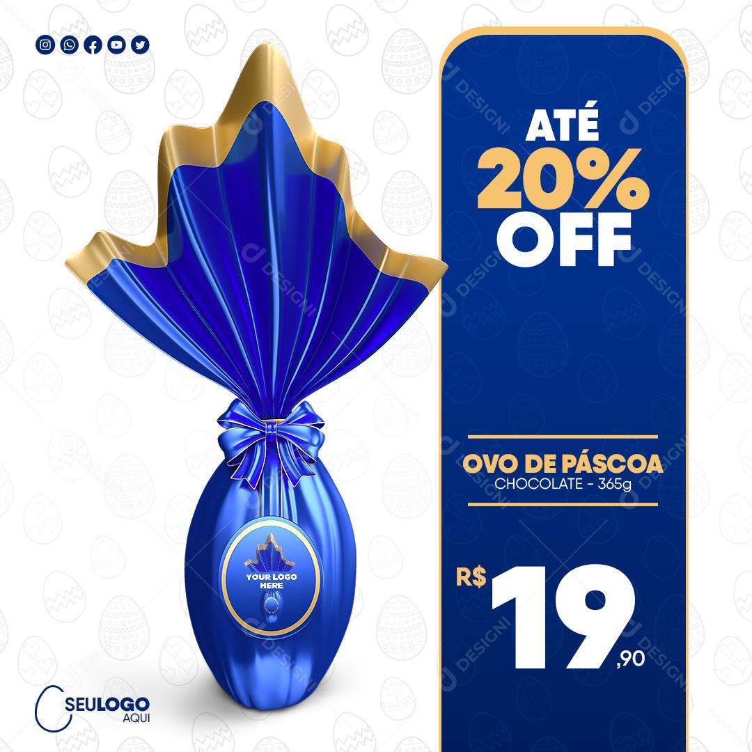 Social Media Ovo De Páscoa Até 20% De Desconto PSD Editável