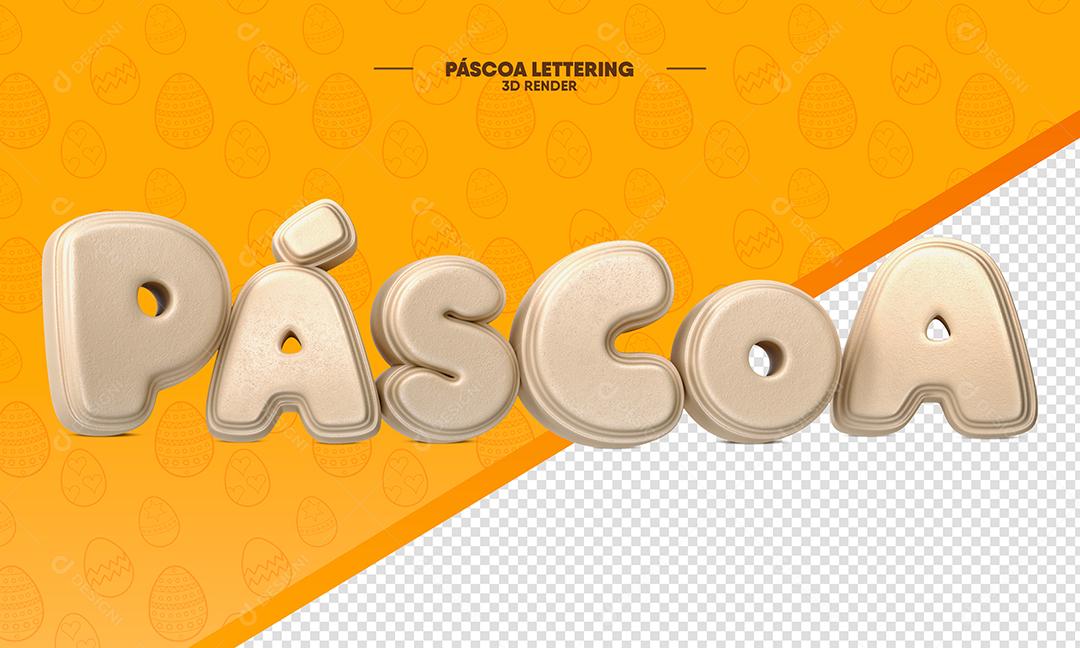 Texto 3D Páscoa Rosa Claro Para Composição PSD