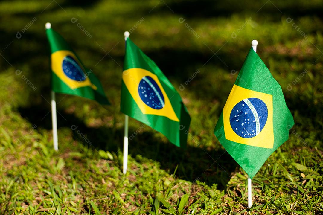Bandeira do brasil sobre fundo desfocado