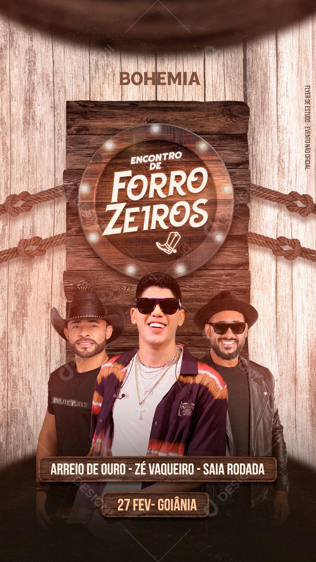 Flyers Encontro de Forrozeiros Social Media PSD Editável