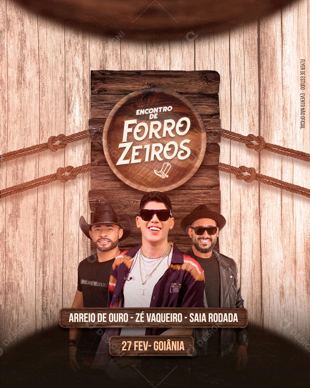 Social Media Encontro de Forrozeiros Flyers PSD Editável