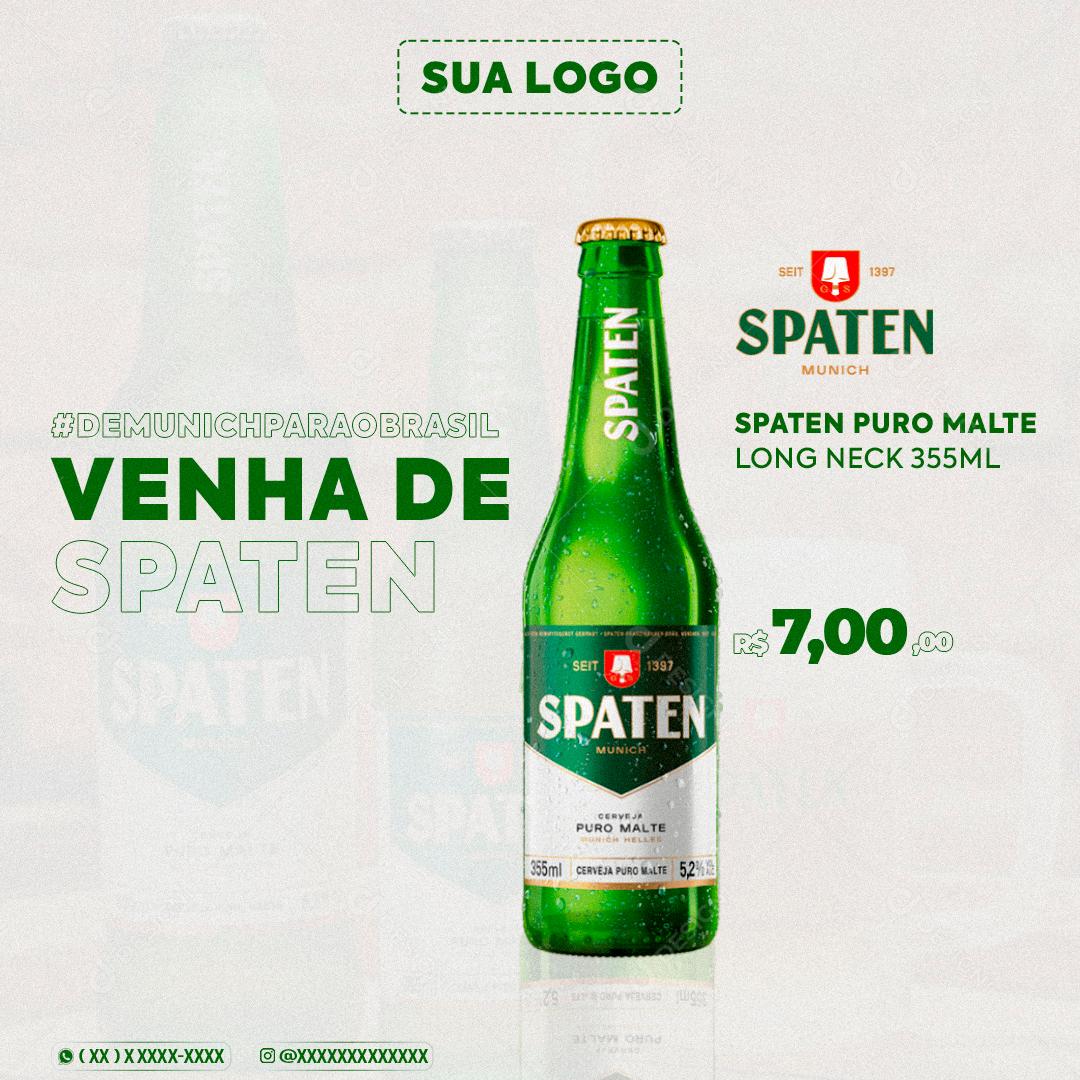 Social Media Venha De Spaten 355ml Cerveja PSD Editável