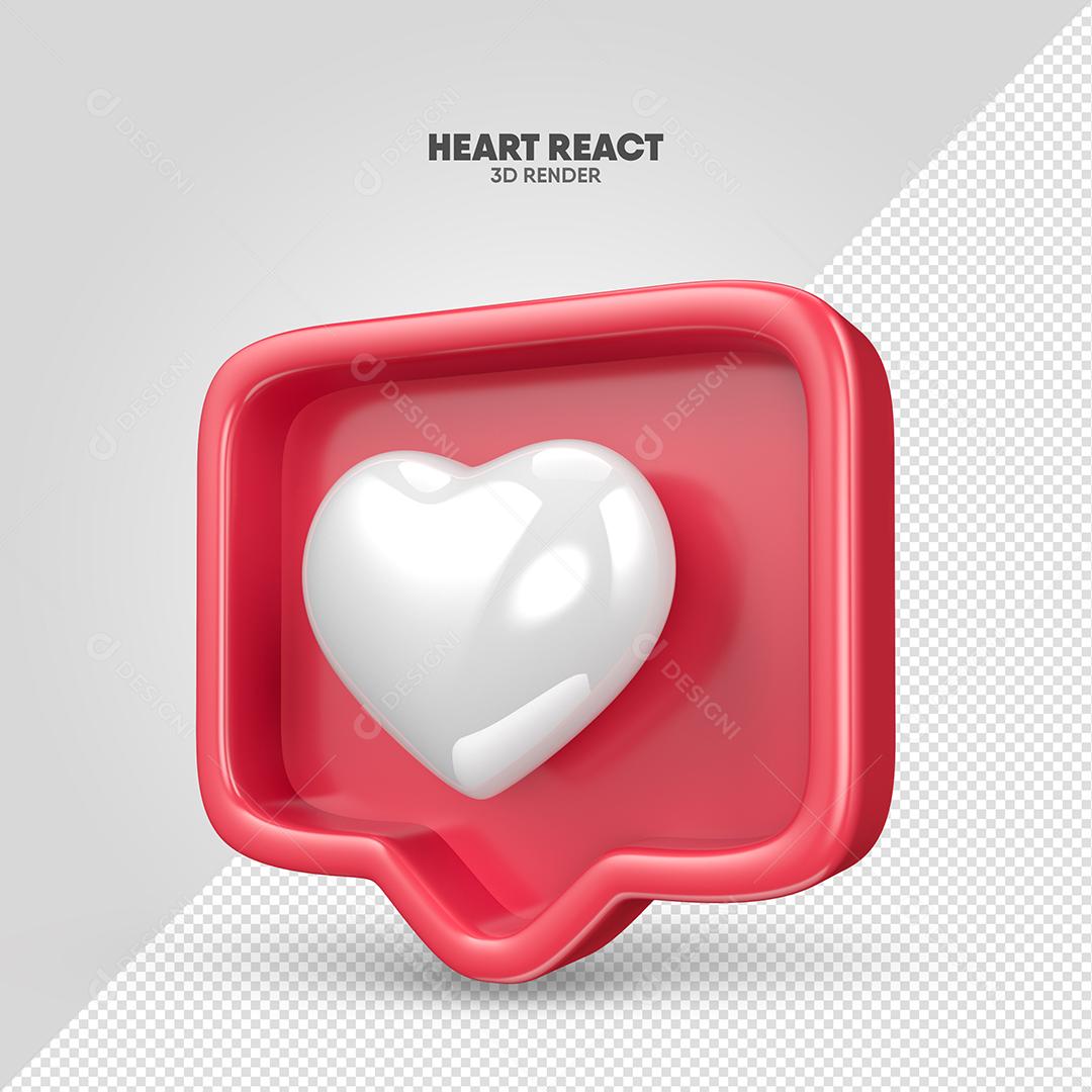 Elemento 3D Like Do Instagram Para Composição PSD