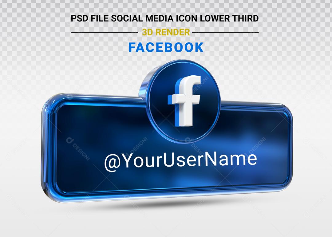 Ícone 3D Para Composição Rede Social Facebook PSD Editável