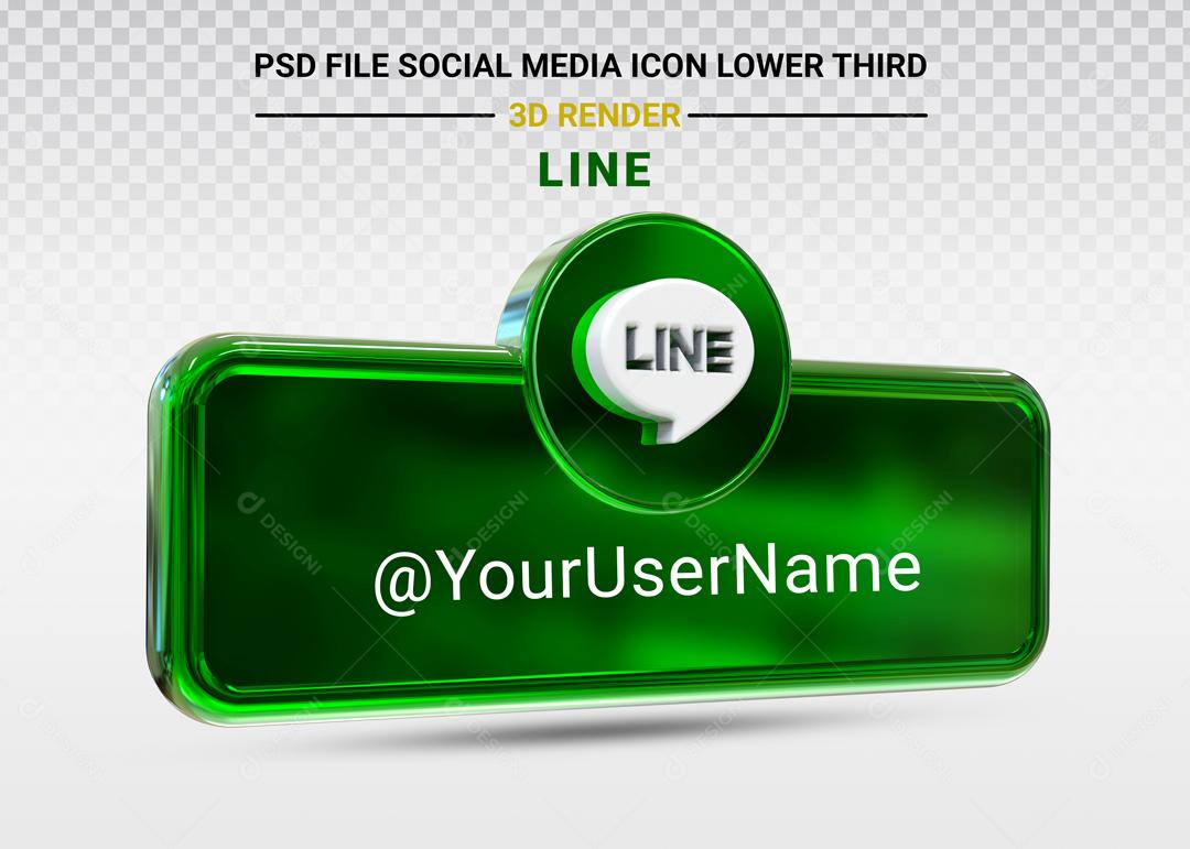 Ícone 3D Para Composição Rede Social Line PSD Editável