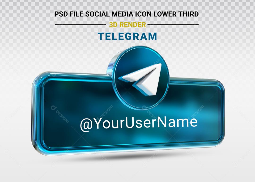 Ícone 3D Para Composição Rede Social Telegram PSD Editável