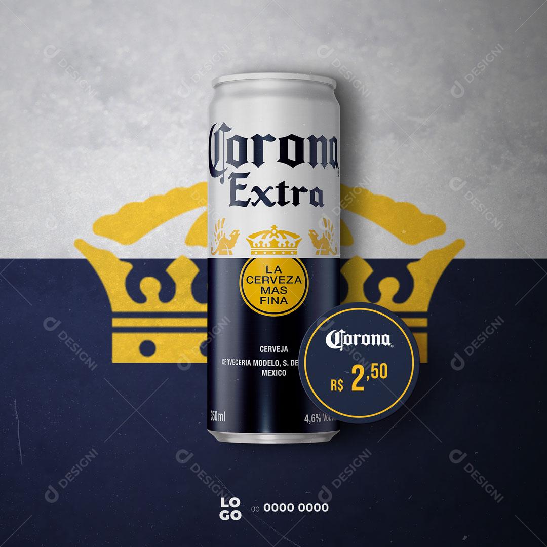 Social Media Bebidas Cerveja Corona Extra PSD Editável