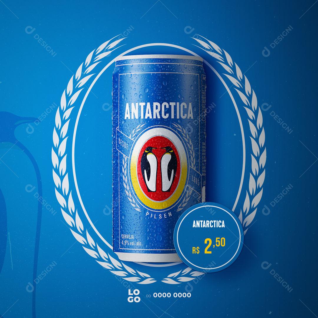 Social Media Bebidas Cerveja Antarctica PSD Editável