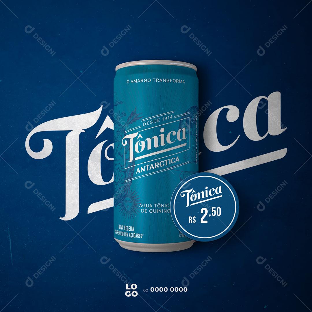 Post Bebidas Água Tônica Social Media PSD Editável