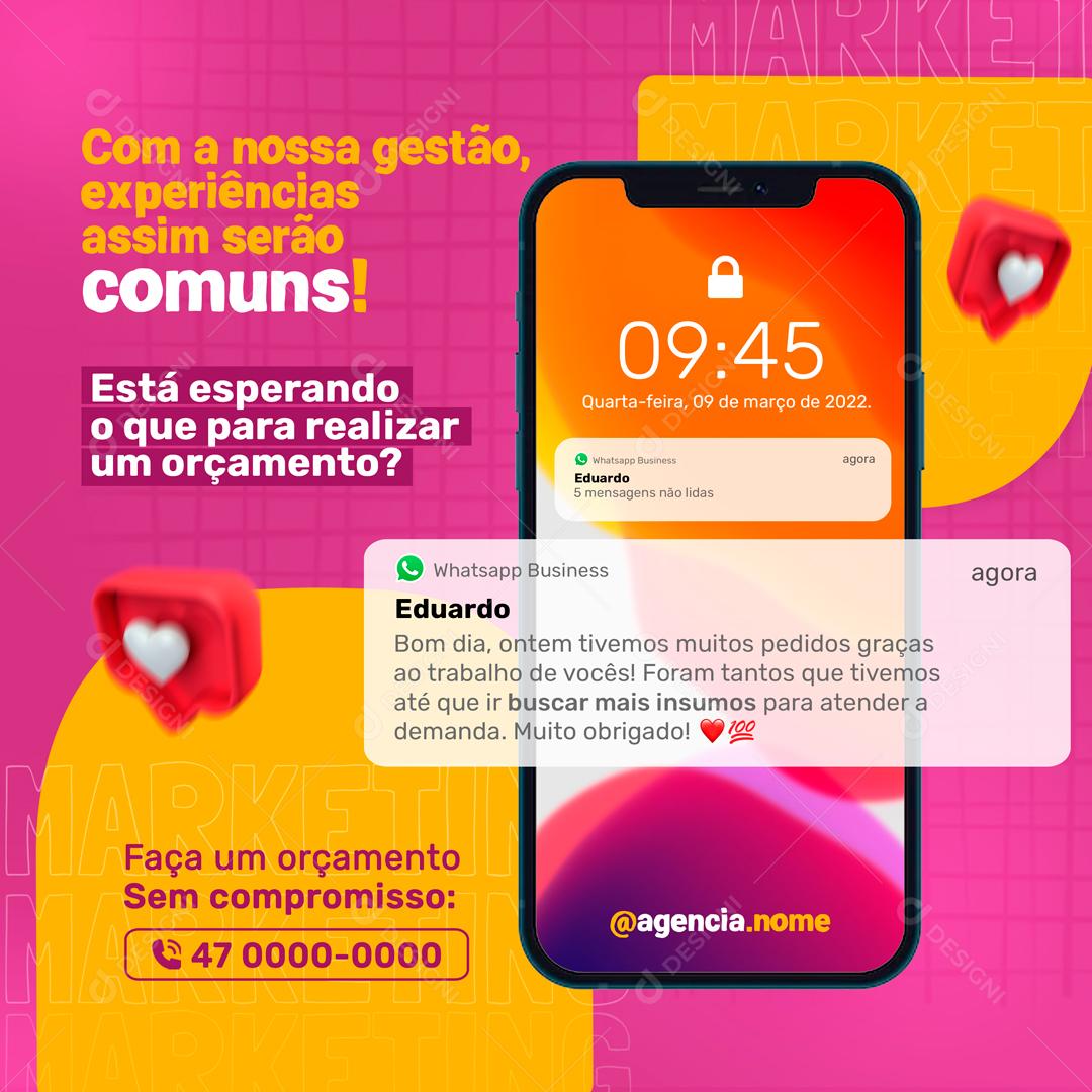 Conheça Nossa Gestão E Se Surpreenda Social Media PSD Editável