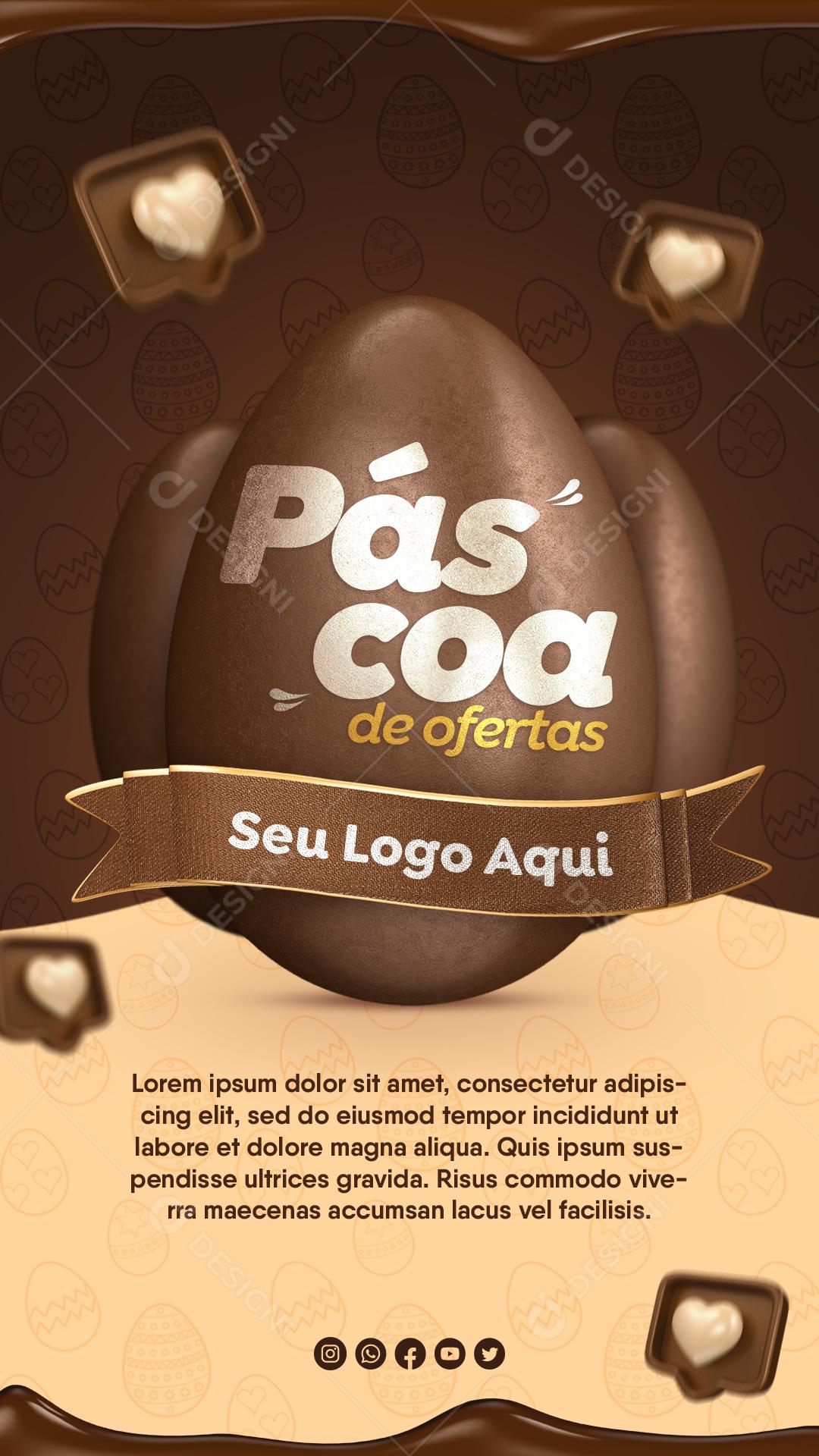 Social Media Páscoa De Ofertas PSD Editável