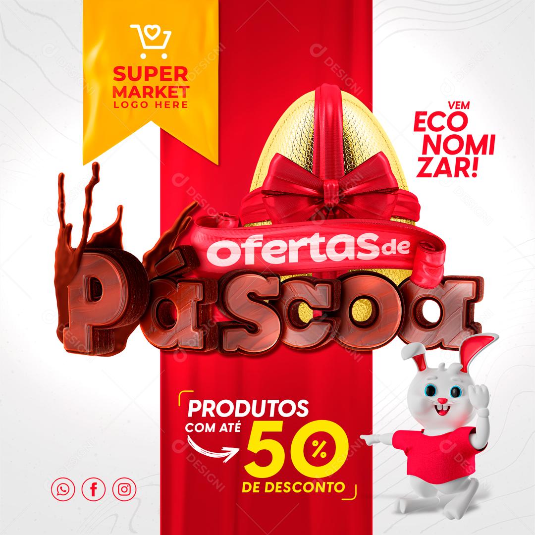 Ofertas De Páscoa Promoção Social Media PSD Editável