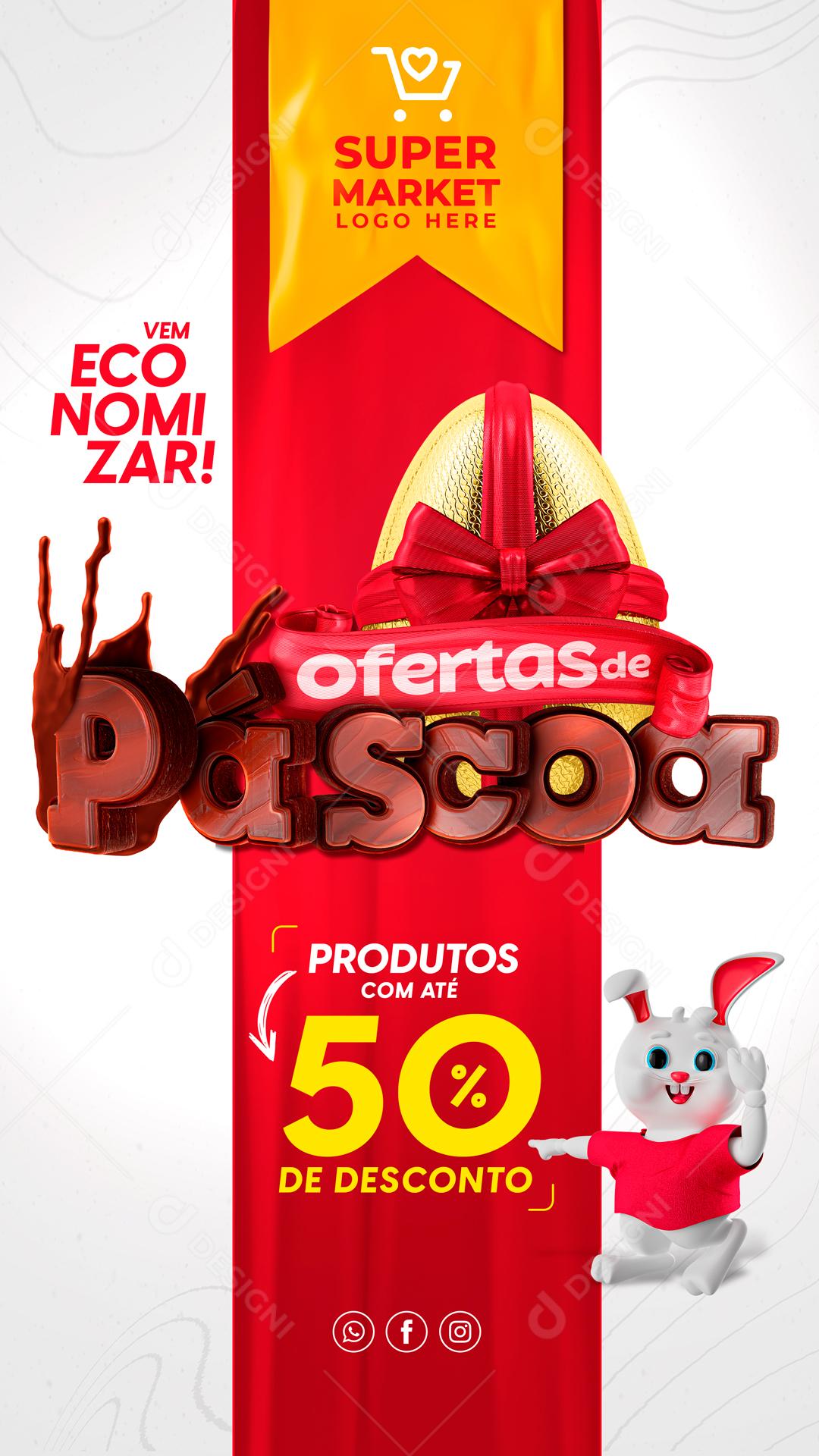 Ofertas De Páscoa Promoção Social Media PSD Editável