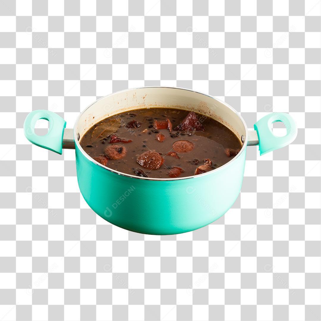 Feijoada em panela verde PNG Transparente