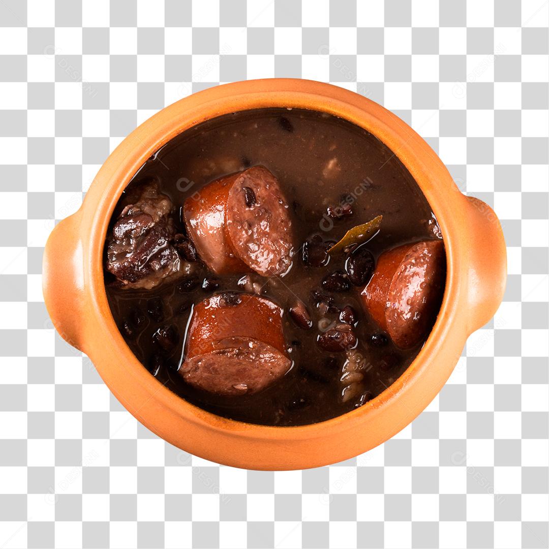Feijoada em panela preta PNG Transparente