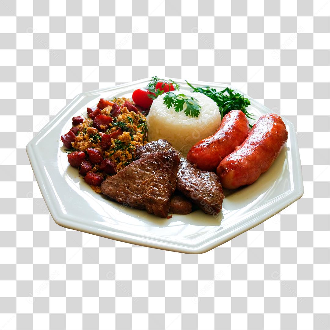 Prato de comida churrasco brasileiro PNG Transparente