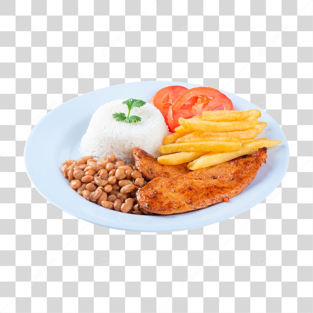 Prato azul com comidas típicas brasileira PNG Transparente