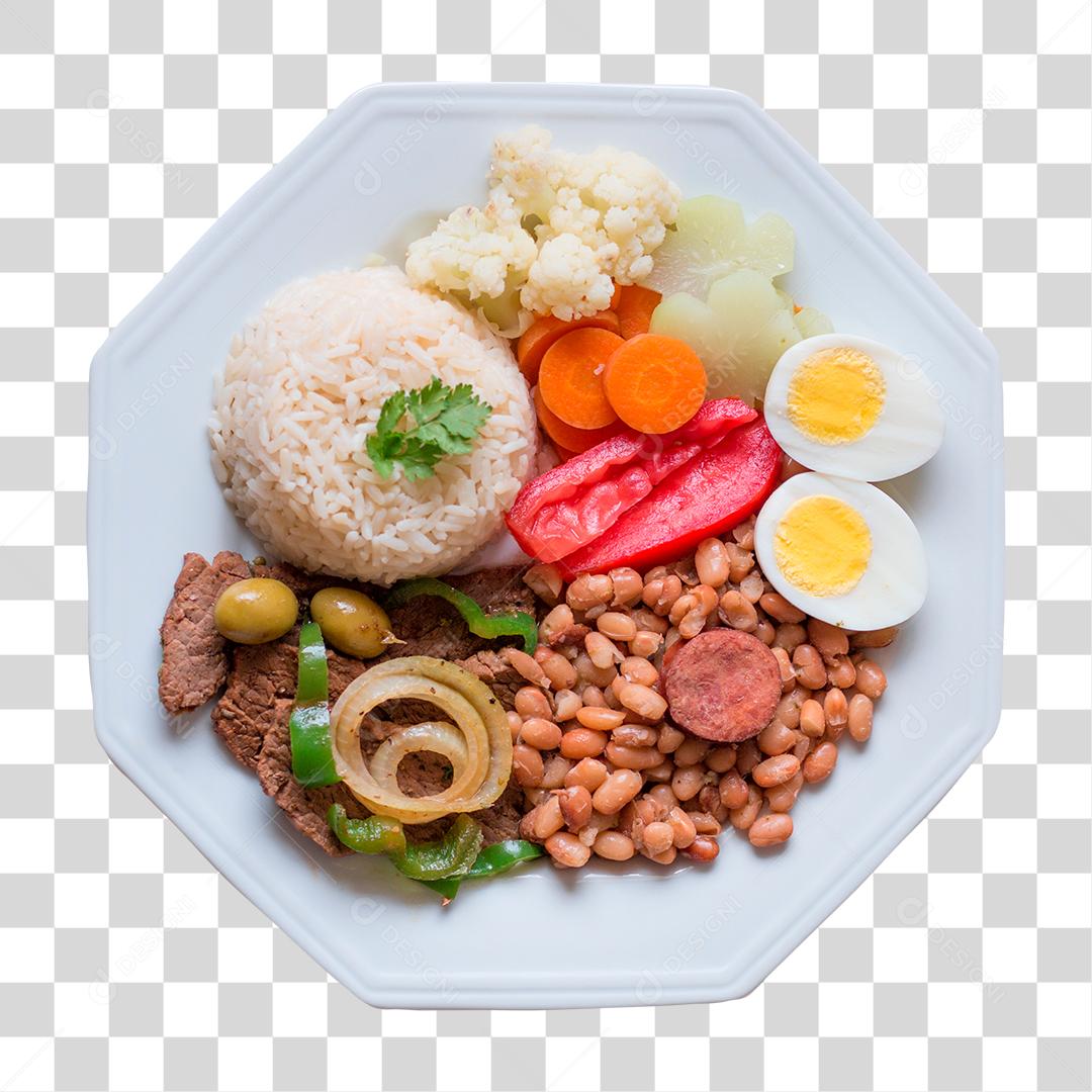 Prato de Comida Típica Brasileira PNG Transparente
