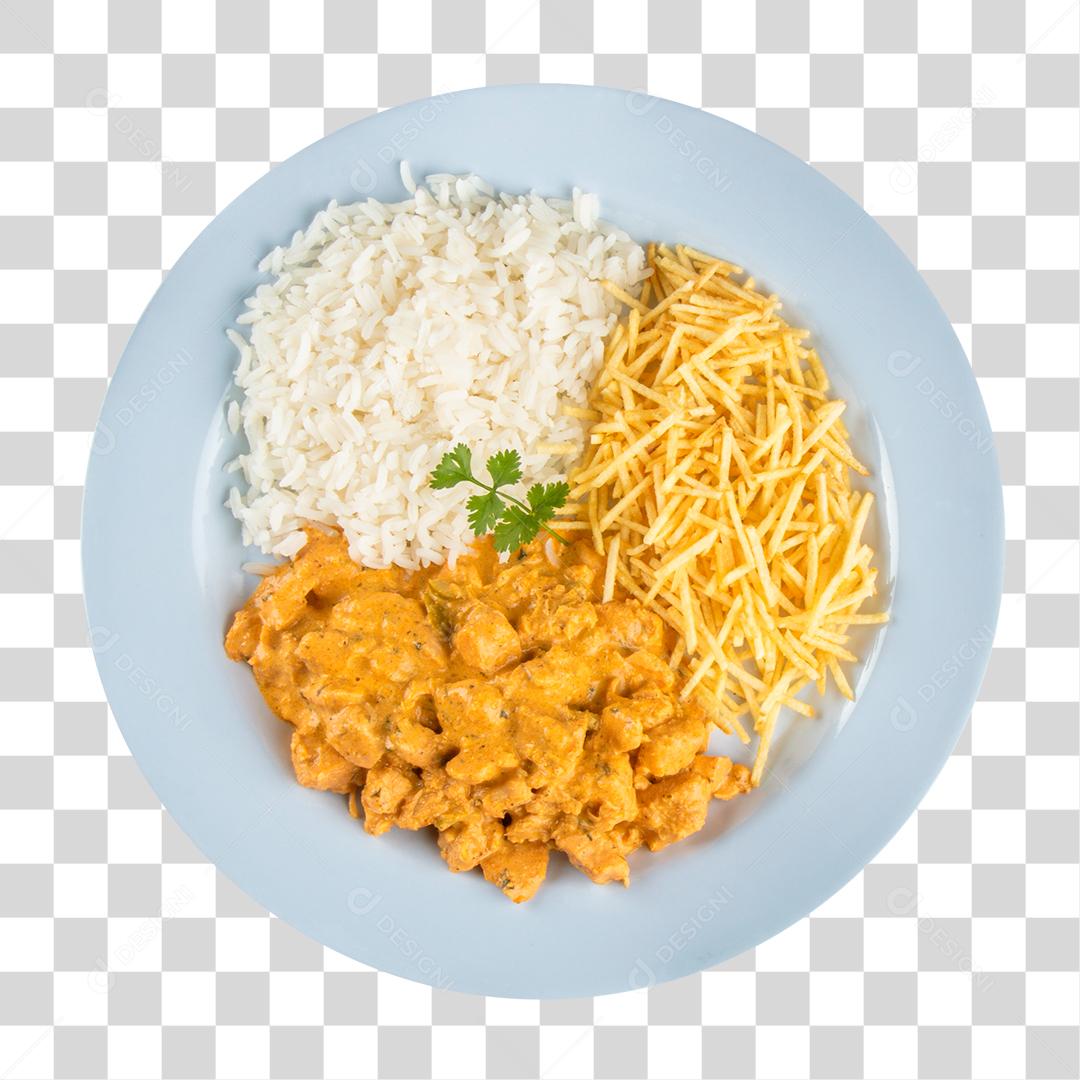 Prato comida estrogonofe PNG Transparente