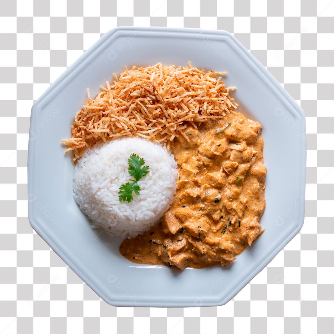 Prato Branco de Comida Típica Brasileira PNG Transparente
