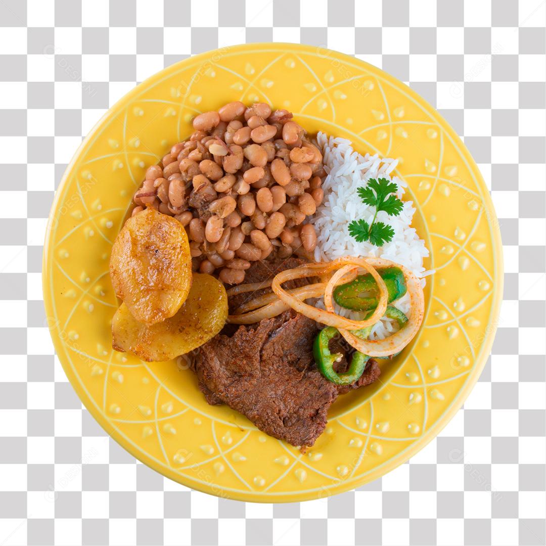 Prato de Amarelo de Comidas Típicas Brasileira PNG Transparente