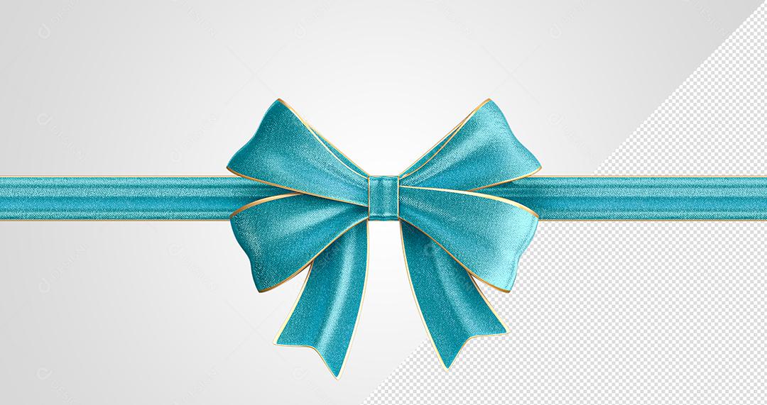 Elemento 3D Laço Azul Marinho Para Composição PSD