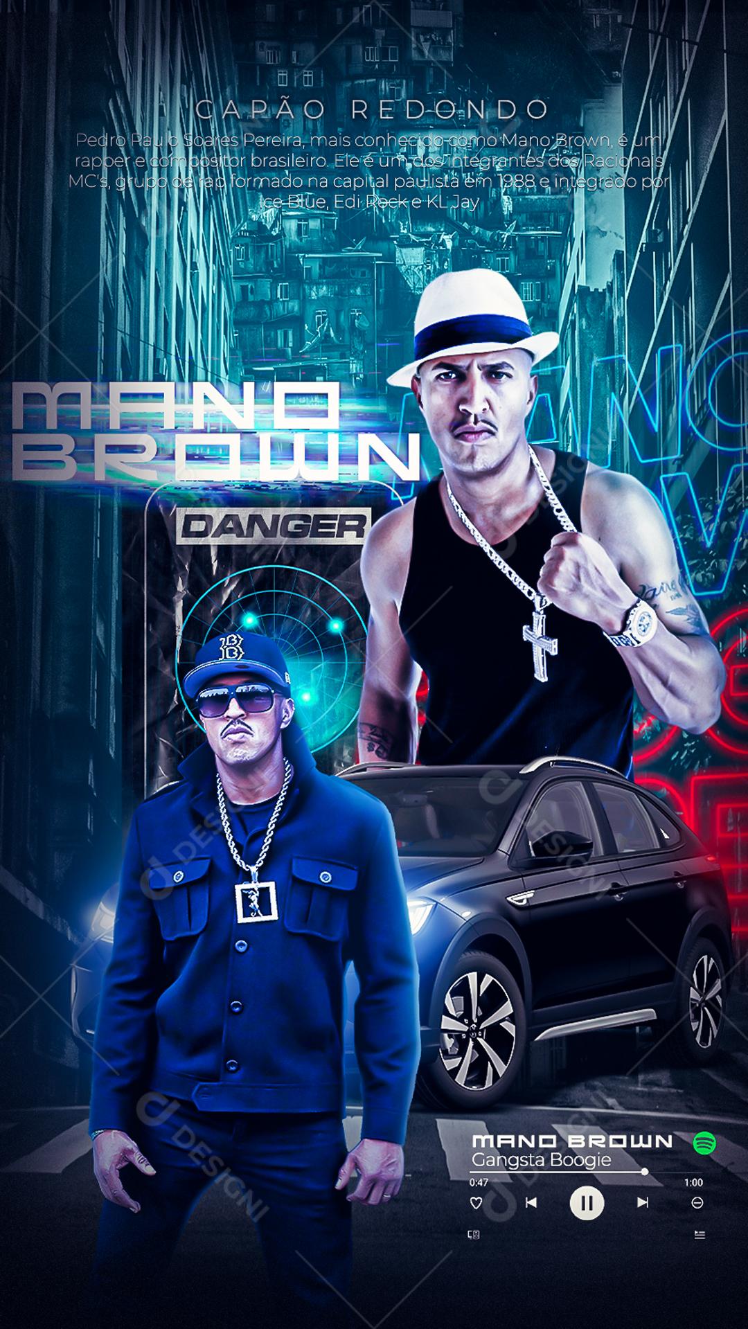 Flyer Mano Brown Show Social Media PSD Editável