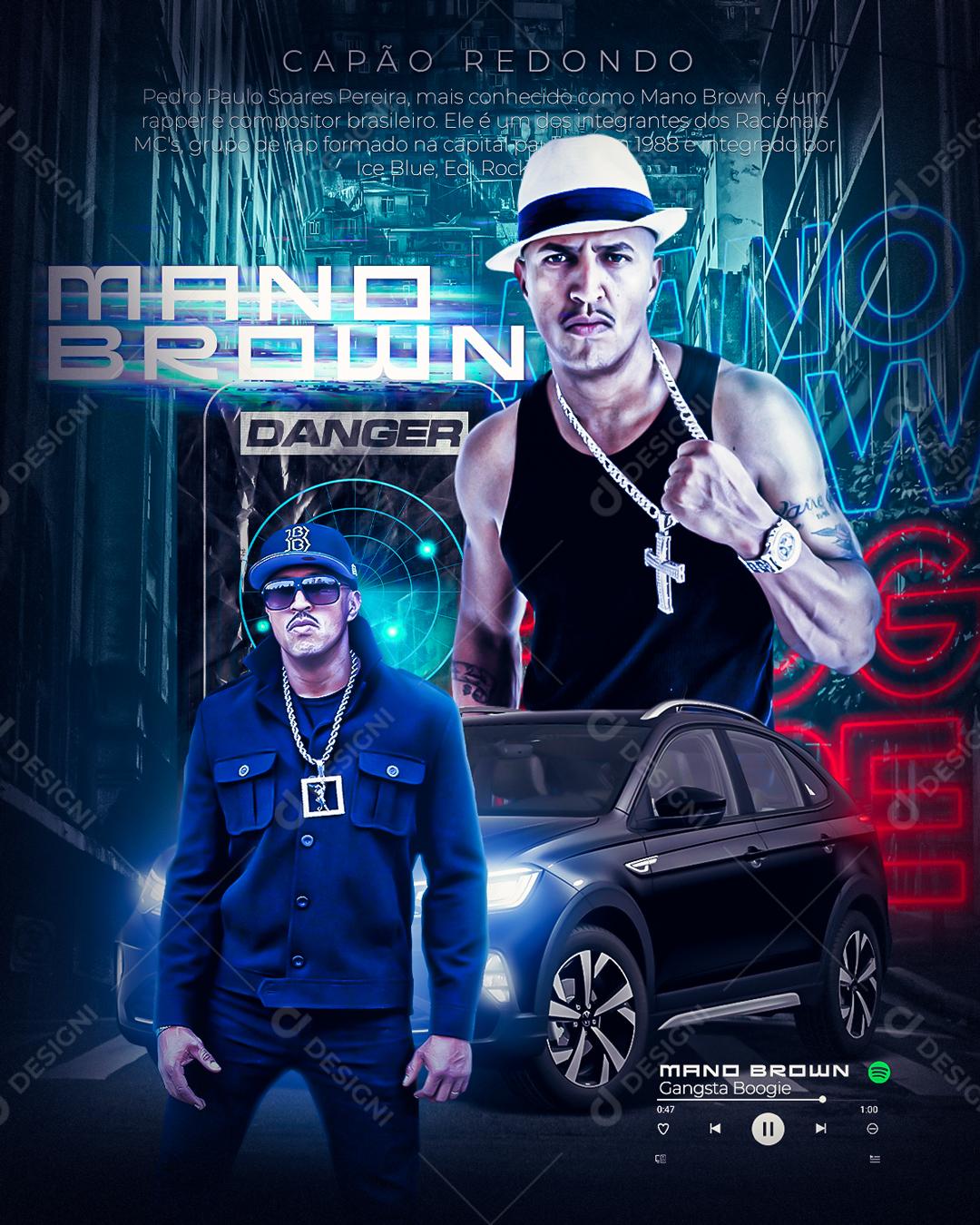 Flyer Mano Brown Show Social Media PSD Editável