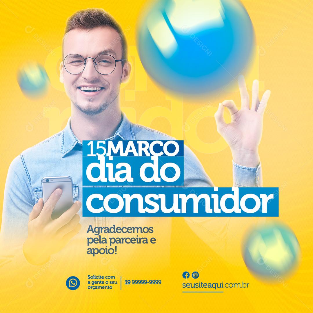 Social Media Agradecemos Pela Parceria Dia Do Consumidor Energia Solar PSD Editável